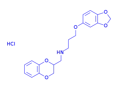 Molecular Structure of 137275-80-0 (2(S)-[3-(1,3-Benzodioxol-5-yloxy)propylaminomethyl]-1,4-benzodioxane hydrochloride)
