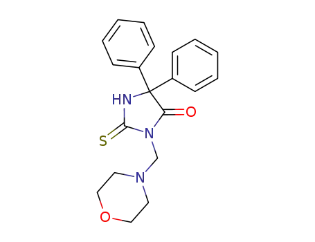 Molecular Structure of 13110-03-7 (3-(morpholin-4-ylmethyl)-5,5-diphenyl-2-thioxoimidazolidin-4-one)