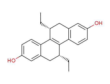 Molecular Structure of 138090-06-9 ((5R,11R)-5,11-DIETHYL-5,6,11,12-TETRAHYDRO-2,8-CHRYSENEDIOL)