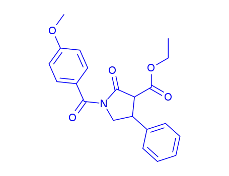 Molecular Structure of 137427-81-7 (Ethyl 1-(4-methoxybenzoyl)-2-oxo-4-phenyl-3-pyrrolidinecarboxylate)