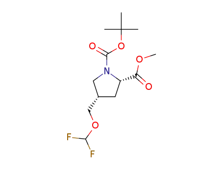 Molecular Structure of 1378392-78-9 ((2S,4S)-1-tert-butyl 2-methyl 4-((difluoromethoxy)methyl)pyrrolidine-1,2-dicarboxylate)