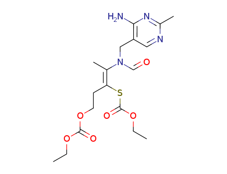 Carbonic acid,4-[[(4-amino-2-methyl-5-pyrimidinyl)methyl]formylamino]-3-[(ethoxycarbonyl)thio]-3-penten-1-ylethyl ester