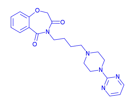 Molecular Structure of 131112-58-8 (4-{4-[4-(pyrimidin-2-yl)piperazin-1-yl]butyl}-1,4-benzoxazepine-3,5(2H,4H)-dione)