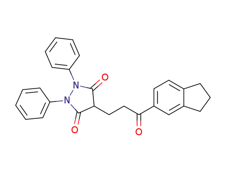 Molecular Structure of 13111-00-7 (4-[3-(2,3-dihydro-1H-inden-5-yl)-3-oxopropyl]-1,2-diphenylpyrazolidine-3,5-dione)