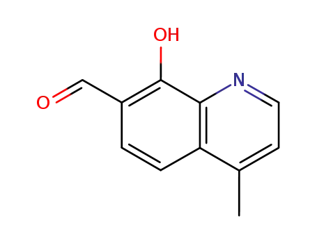 Molecular Structure of 13785-26-7 (7-Quinolinecarboxaldehyde,8-hydroxy-4-methyl-(8CI))