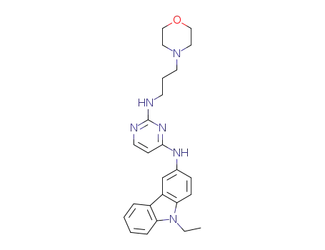 Molecular Structure of 1380432-32-5 (N4-(9-Ethyl-9H-carbazol-3-yl)-N2-(3-Morpholin-4-yl-propyl)-pyriMidine-2,4-diaMine)