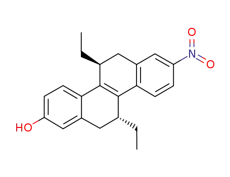Molecular Structure of 138090-25-2 (2-nitro-5,11-diethyl-5,6,11,12-tetrahydrochrysen-8-ol)