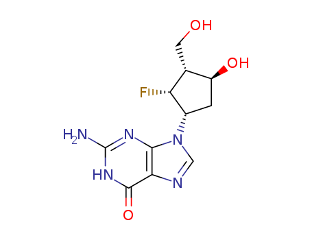 2-AMINO-1,9-DIHYDRO-9-(2-FLUORO-4-HYDROXY-3-(HYDROXYMETHYL)CYCLOPENTYL)-6H-PURIN-6-ONE