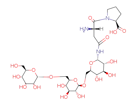 Molecular Structure of 131088-79-4 (O-Glucopyranosyl-(1-6)-O-glucopyranosyl-(1-6)-1-N-(aspart-1-oyl-prolin e-4-oyl)glucopyranosylamine)