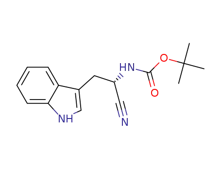 Molecular Structure of 138165-79-4 ((S)-BOC-2-AMINO-3-(3-INDOLYL)-PROPIONITRILE)