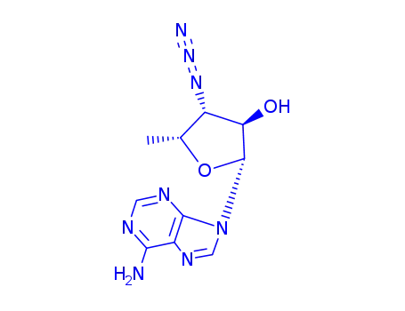 Molecular Structure of 13143-63-0 (9-(3,5-dideoxy-3-triaza-1,2-dien-2-ium-1-ylpentofuranosyl)-9H-purin-6-amine)