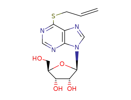 Molecular Structure of 13153-19-0 (9-pentofuranosyl-6-(prop-2-en-1-ylsulfanyl)-9H-purine)