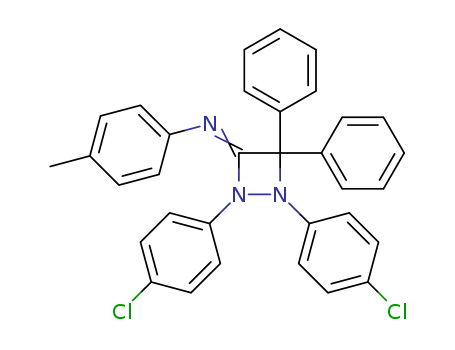 Benzenamine,N-[1,2-bis(4-chlorophenyl)-4,4-diphenyl-1,2-diazetidin-3-ylidene]-4-methyl-