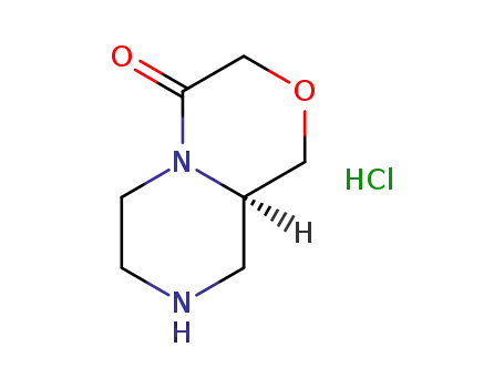 Molecular Structure of 1383427-89-1 (Pyrazino[2,1-c][1,4]oxazin-4(3H)-one, hexahydro-, hydrochloride (1:1), (9aR)-)