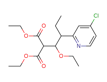 Molecular Structure of 139161-23-2 ([2-(4-chloro-pyridin-2-yl)-1-ethoxy-butyl]-malonic acid diethyl ester)