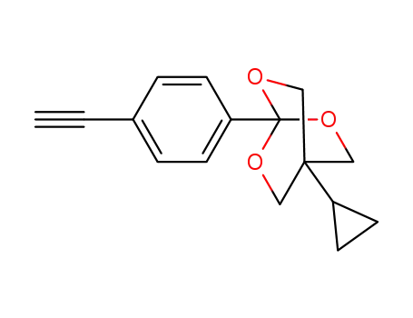 Molecular Structure of 131505-50-5 (2,6,7-Trioxabicyclo(2.2.2)octane, 4-cyclopropyl-1-(4-ethynylphenyl)-)