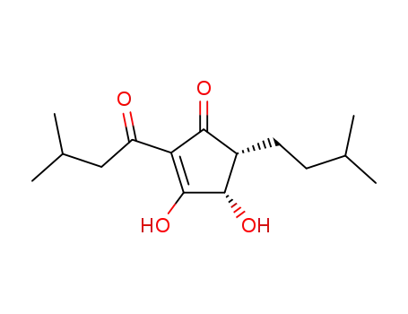 Molecular Structure of 17343-79-2 ((4R)-3,4α-Dihydroxy-5β-(3-methylbutyl)-2-(3-methyl-1-oxobutyl)-2-cyclopenten-1-one)