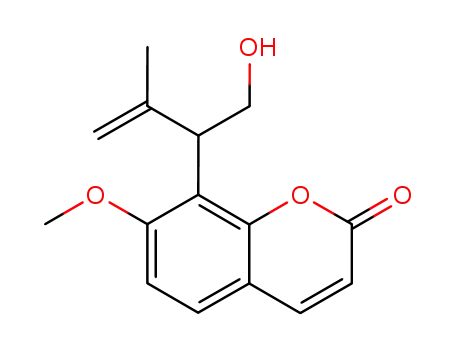2H-1-Benzopyran-2-one,8-[1-(hydroxymethyl)-2-methyl-2-propenyl]-7-methoxy- (9CI)