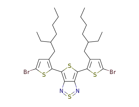 Molecular Structure of 1314359-44-8 (4,6-bis(5'-bromo-3'-(2-ethylhexyl)thien-2'-yl)thieno[3,4-c][1,2,5]thiadiazole)