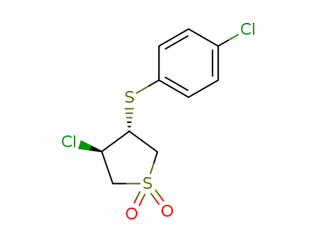 Molecular Structure of 13894-16-1 (3-CHLORO-4-[(4-CHLOROPHENYL)THIO]TETRAHYDRO-1H-1LAMBDA6-THIOPHENE-1,1-DIONE)