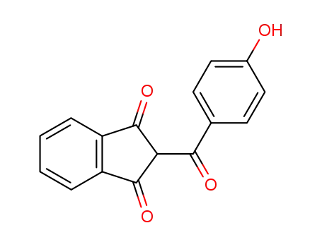 Molecular Structure of 13167-88-9 (2-(4-hydroxybenzoyl)-1H-indene-1,3(2H)-dione)
