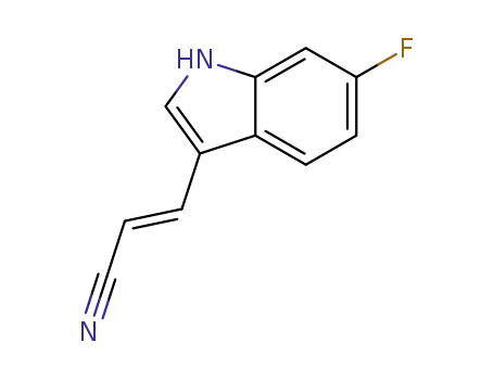 Molecular Structure of 1316695-32-5 ((E)-3-(6-fluoro-1H-indol-3-yl)acrylonitrile)