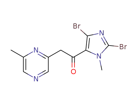 Molecular Structure of 138335-70-3 (1-(2,4-dibromo-1-methyl-1H-imidazol-5-yl)-2-(6-methylpyrazin-2-yl)ethanone)