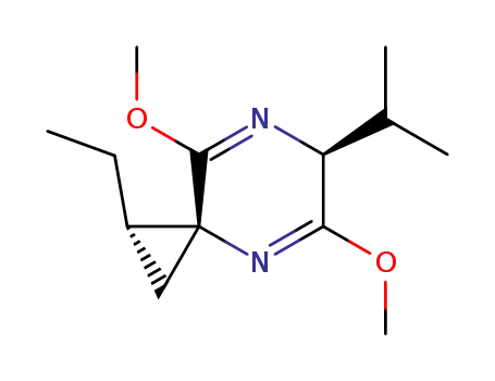 Molecular Structure of 138387-14-1 ((1S,3R,6S)-1-Ethyl-3,6-dihydro-6-isopropyl-5,8-dimethoxy-4,7-diazaspiro<2.5>octane)