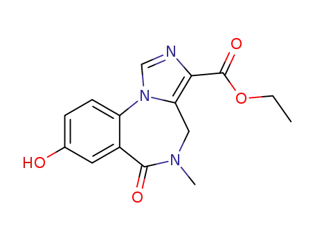 Molecular Structure of 131666-45-0 (4H-Imidazo[1,5-a][1,4]benzodiazepine-3-carboxylicacid, 5,6-dihydro-8-hydroxy-5-methyl-6-oxo-, ethyl ester)