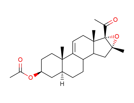 Molecular Structure of 13852-69-2 (16,17-Epoxy-3-hydroxy-16-methyl-pregn-9(11)-ene-20-one-3-acetate)