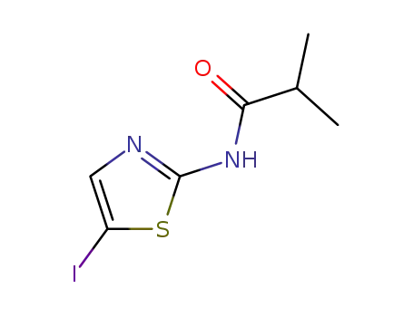 Molecular Structure of 13915-73-6 (Propionamide,  N-(5-iodo-2-thiazolyl)-2-methyl-  (8CI))