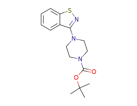 Molecular Structure of 131779-46-9 (1,1-DIMETHYLETHYL 4-(1,2-BENZISOTHIAZOLE-3-YL)-1-PIPERAZINECARBOXYLATE)