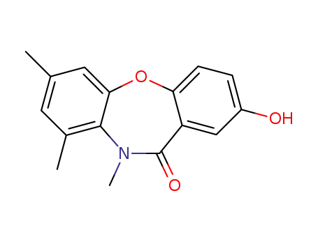 Molecular Structure of 140413-06-5 (2-hydroxy-7,9,10-trimethyldibenzo[b,f][1,4]oxazepin-11(10H)-one)