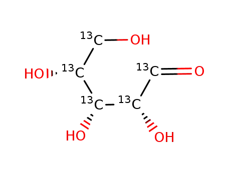 Molecular Structure of 202114-47-4 (D-[UL-13C5]RIBOSE)