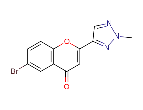Molecular Structure of 131924-43-1 (6-bromo-2-(2-methyl-2H-1,2,3-triazol-4-yl)-4H-chromen-4-one)