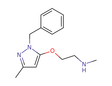 Molecular Structure of 13200-70-9 (2-[(1-Benzyl-3-methyl-1H-pyrazol-5-yl)oxy]-N-methylethanamine)