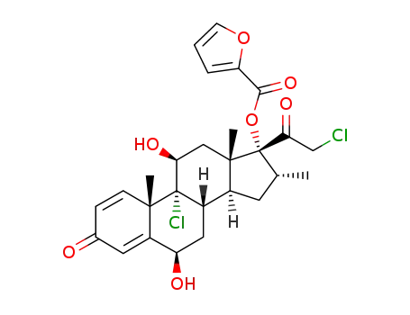 Molecular Structure of 132160-74-8 (6β-Hydroxy MoMetasone Furoate)