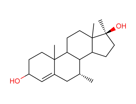 Molecular Structure of 13950-71-5 (7a, 17a diMethyl androst-4-ene-3,17 diol)