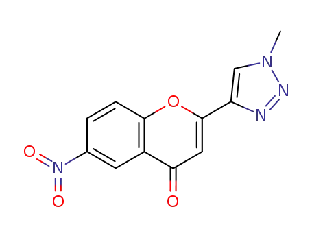 Molecular Structure of 131924-53-3 (4H-1-Benzopyran-4-one, 2-(1-methyl-1H-1,2,3-triazol-4-yl)-6-nitro-)