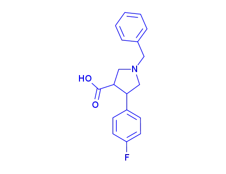 Molecular Structure of 874990-59-7 (1-BENZYL-4-(4-FLUORO-PHENYL)-PYRROLIDINE-3-CARBOXYLIC ACID HYDROCHLORIDE)