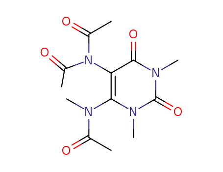 Molecular Structure of 131867-80-6 (Diacetamide,  N-(1,2,3,4-tetrahydro-1,3-dimethyl-6-N-methylacetamido-2,4-dioxo-5-pyrimidinyl)-  (6CI))
