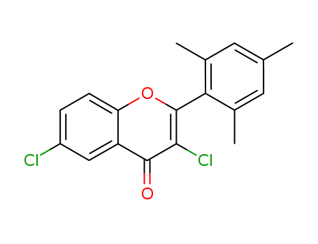 4H-1-Benzopyran-4-one,3,6-dichloro-2-(2,4,6-trimethylphenyl)- cas  13179-05-0
