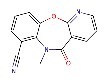 Molecular Structure of 140413-18-9 (6-methyl-5-oxo-5,6-dihydropyrido[2,3-b][1,5]benzoxazepine-7-carbonitrile)