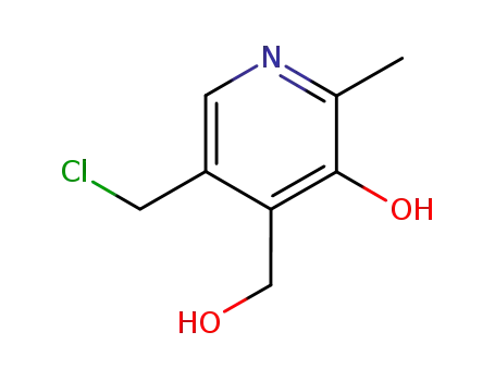 Molecular Structure of 13983-22-7 (5-CHLOROMETHYL-3-HYDROXY-4-HYDROXYMETHYL-2-METHYLPYRIDINE)
