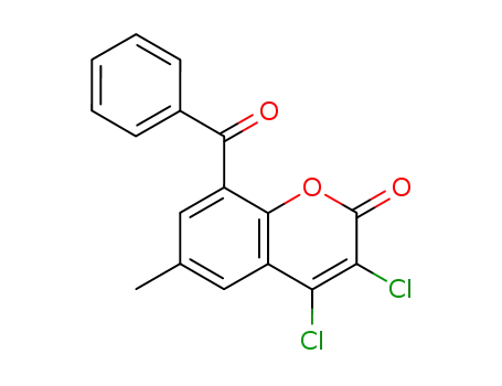 Molecular Structure of 13179-01-6 (8-benzoyl-3,4-dichloro-6-methyl-2H-chromen-2-one)