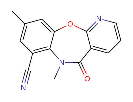 Molecular Structure of 140413-28-1 (6,9-dimethyl-5-oxo-5,6-dihydropyrido[2,3-b][1,5]benzoxazepine-7-carbonitrile)
