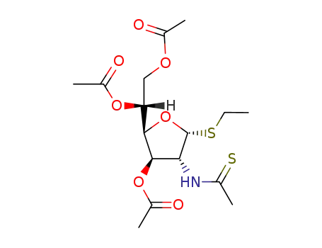 Molecular Structure of 13190-62-0 (ethyl 3,5,6-tri-O-acetyl-2-deoxy-2-(ethanethioylamino)-1-thiohexofuranoside)