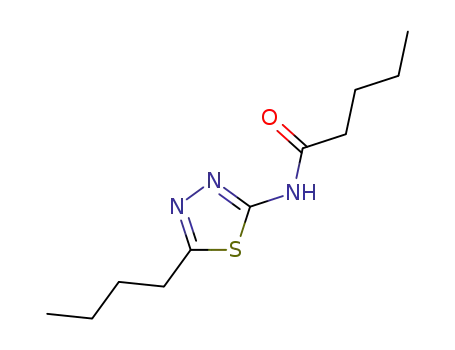 Molecular Structure of 104110-41-0 (<i>N</i>-(butyl-[1,3,4]thiadiazol-2-yl)-valeramide)
