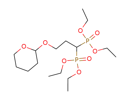 Molecular Structure of 151671-09-9 ([1-(diethoxy-phosphoryl)-3-(tetrahydro-pyran-2-yloxy)-propyl]-phosphonic acid diethyl ester)