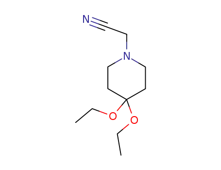 Molecular Structure of 141529-07-9 (1-Piperidineacetonitrile,4,4-diethoxy-(9CI))
